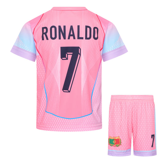 Ronaldo Roze Voetbalshirt en Broekje Portugal Voetbaltenue