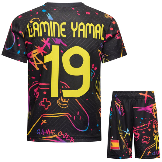 Lamine Yamal Voetbaltenue Gaming Design Shirt & Broekje Set