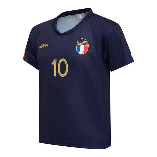 Kylian Mbappé Frankrijk Thuis Voetbaltenue - Voetbalshirt + broekje Blauw