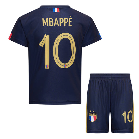Kylian Mbappé Frankrijk Thuis Voetbaltenue - Voetbalshirt + broekje Blauw