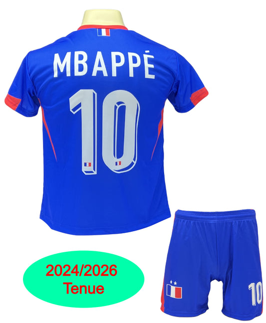 Kylian Mbappé voetbaltenue Frankrijk thuis 2025/2026 - voetbalshirt + broek set