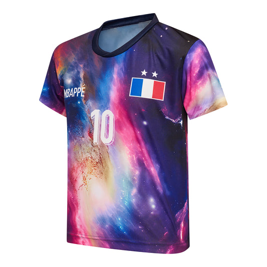 Mbappe Voetbaltenue Galaxy Design Frankrijk - Voetbalshirt en Broekje