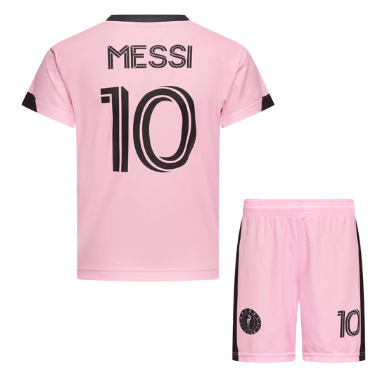 Messi Miami Voetbalshirt en Broekje Voetbaltenue Roze - Inter Miami CF
