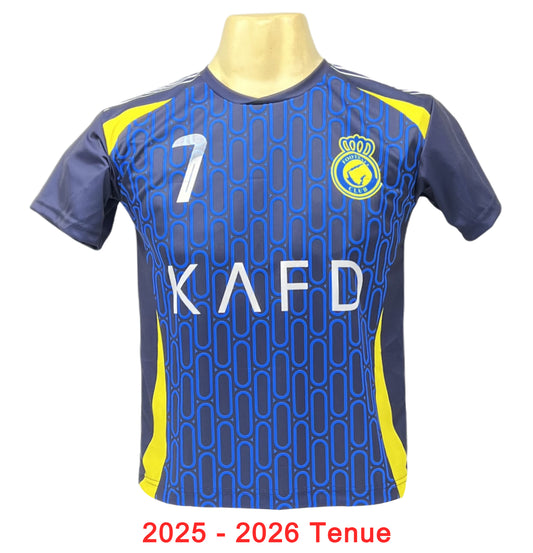 Ronaldo Voetbaltenue Al Nassr Blauw Uit Voetbalshirt en Broekje
