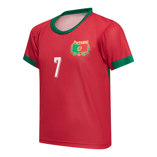Cristiano Ronaldo CR7 voetbaltenue Portugal thuis - voetbalshirt + broekje set