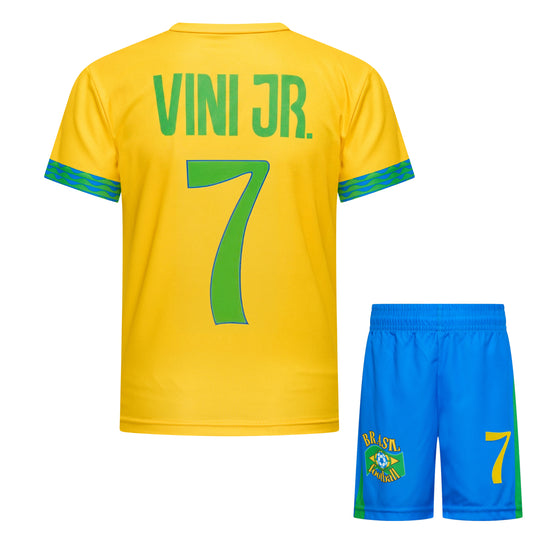 Vinicius Junior Voetbalshirt en Broekje Brazilië Voetbaltenue