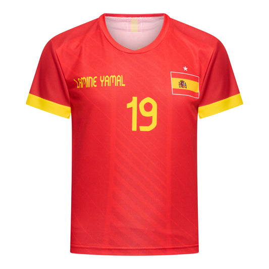 Lamine Yamal Voetbaltenue Spanje Thuis - Voetbalshirt en Broekje