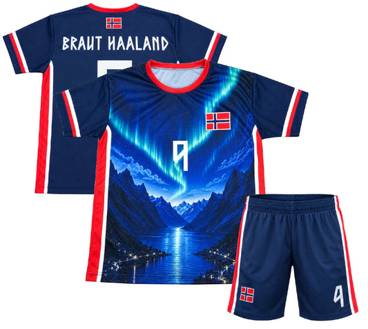 Haaland Voetbalshirt en Broekje Noorwegen Bergen Special Edition Voetbaltenue