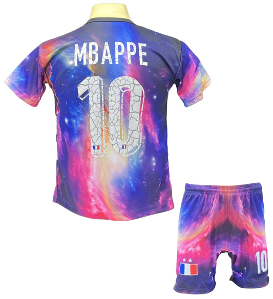 Mbappe Voetbaltenue Galaxy Design Frankrijk - Voetbalshirt en Broekje