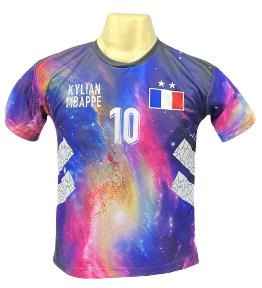 Mbappe Voetbaltenue Galaxy Design Frankrijk - Voetbalshirt en Broekje