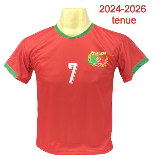 Cristiano Ronaldo CR7 voetbaltenue Portugal thuis - voetbalshirt + broekje set