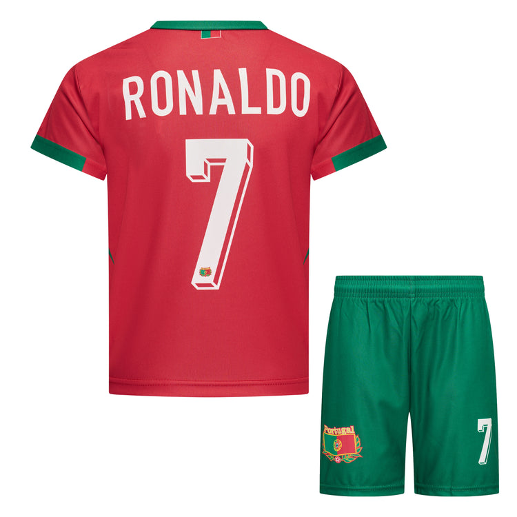 Cristiano Ronaldo CR7 voetbaltenue Portugal thuis - voetbalshirt + broekje set